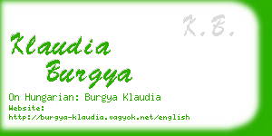 klaudia burgya business card